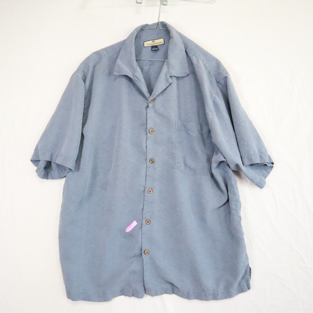 Tommy Bahama Shirt Mens Large Relax Silk Hawaiian Casual Button Up Short Sleeve